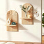 LIYAOLI Boho Wall Shelf Set of 2-15 x 8.6 Inch Arched Wooden Hanging Shelves by LIYAOLI