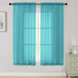 Sheer Turquoise Curtains for Bedroom Living Room 63 Inch Length 2 Panels by WelvetBLK