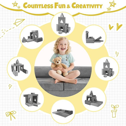 Modular Kids Play Sofa Multifunctional Kids Sofa Convertible Foam Floor Mat - Image 6