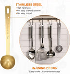HARFINGTON 3pcs Coffee Scoop Spoon 1tbsp (3tsp, 15ml) 304 Stainless Steel Long Handle Teaspoon/Tablespoon Measuring Spoons Scoops for Tea Sugar Kitchen, Gold