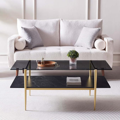 LumFurn Rectangle Coffee Table for Living Room, Mid-Century Modern Design - Image 4