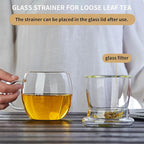 Glass Tea Cup with Infuser and Lid, 17oz/500ml Large Borosilicate Teacup, Clear Mug for Loose Leaf Tea, Blooming Tea, Tea Bags - Perfect Christmas or Birthday Gift for Women
