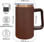 20 oz Insulated Coffee Mug with Lid, 8 Pack Stainless Steel Coffee Tumbler Bulk, Double Wall Vacuum Travel Mug with Handle, Leakproof Powder Coated Coffee Cups for Hot and Cold Drinks (Mixed,8 pack)