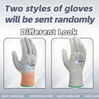 Schwer 12 Pairs ANSI A5 Cut Resistant Work Gloves, Cut Proof Gloves with PU Coating, Used for Metal Fabrication, WoodWorking, Construction, Non Slip, Durable, M, CR3088