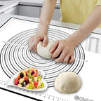 32x24" Extra Large Dough Mat Silicone Baking Mats for Rolling Pastry,Kneading Sourdough Bread Baking Supplies Black