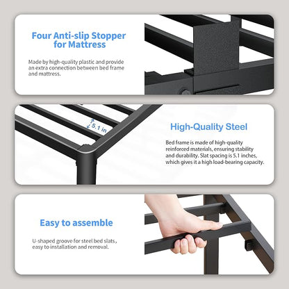 ROIL 12 inch Metal Queen Bed Frame - Image 4