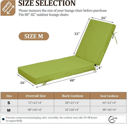80x26x4in Lounge Cushions for Outdoor Furniture, Outdoor Lounge Chair Cushions - Image 2