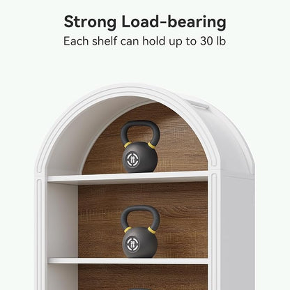 LITTLE TREE 6-Tier Bookcase, Large Freestanding Wooden Open Bookcase Bookshelf - Image 5