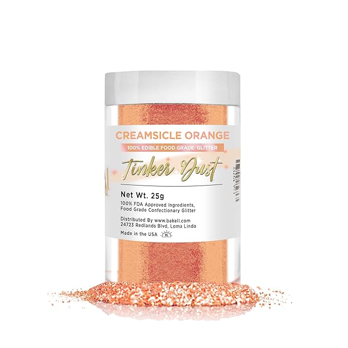 Creamsicle Orange Tinker Dust - (25g 1x Jar) | Add a Sweet Touch to Your Delicacies, Drinks and Desserts with Edible Glitter!
