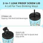 BJPKPK 22oz Insulated Tumbler With lid And Straw Stainless Steel Tumblers Travel Coffee Mug Reusable Thermal Cup,Playground