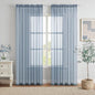 MIULEE Dusty Blue Sheer Curtains 54 X 108 Inches, 2 Panels | Solid Color by MIULEE