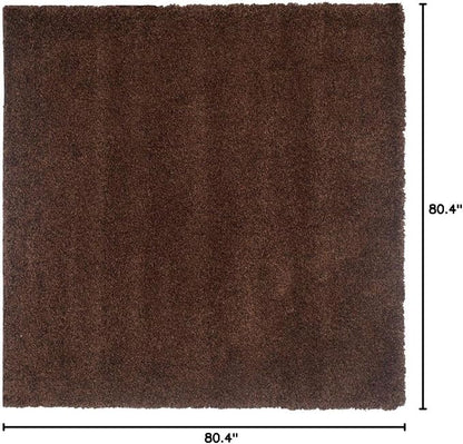 SAFAVIEH California Premium Shag Collection 6'7" x 6'7" Square Brown SG151 - Image 10