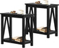 ChooChoo Farmhouse End Table Set of 2, Rustic Vintage Narrow End Side Table by ChooChoo