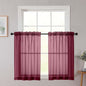 Cafe Curtains 36 Inch Length Tier 2 Pieces, Modern Soft Airy Sheer Kitchen by WelvetBLK