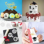 JULBEAR Graduation Cookie Stencils, 36 Pieces Class of 2025 Reusable Coffee Decoration Stencils Templates Tools for Cookies Baking Painting Dessert Decoration DIY Graduate Party Decor