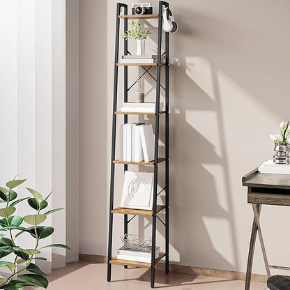 Hzuaneri Ladder Shelf, Bookshelf Bookcase, Freestanding Corner Storage Shelve by Hzuaneri