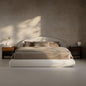 RECCI AirFrame Half-Moon Upholstered California King Platform Bed Frame by RECCI