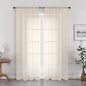 Sheer Curtains 72 Inches Long 2 Panels Set, Light Filtering Sheer Curtain Rod by OWENIE