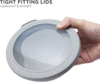Rae Dunn Mixing Bowls with Lids - 10 Piece Plastic Nesting Bowls Set includes 5 Prep Bowls and 5 Lids (Grey)