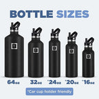 IRON °FLASK Camping & Hiking Hydration Canteens - 3 Lids (Narrow Straw Lid) Leak Proof Vacuum Insulated Stainless Steel - Hot & Cold Double Walled Sports Water Bottle - Cotton Candy, 64 Oz