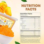 Fanale Mango Popping Boba Pearls, Vegan, Non GMO, Gluten Free, Fat Free, Perfect for Bubble Tea, Smoothies, Ice Cream, Desserts, and Beverages.