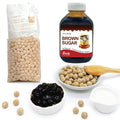 Fanale Brown Sugar Boba Tea Kit with Boba Pearls, US Boba Co Tapioca Pearl Made in USA 1 Pound, Brown sugar boba milk tea, Hand Crafted Brown Sugar Syrup 12 oz for Bubble Milk Tea Coffee Desserts