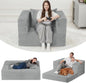 Futon Sofa Bed with Pillow, 3-in-1 Sleeper Sofa Bed with Removable Cover by Cansunna