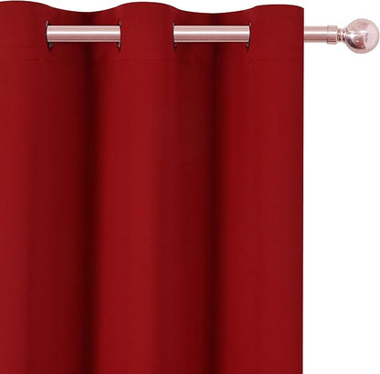 Red Thermal Blackout Curtains/42 x 72 Inch/Set of 2 Panels Room Darkening - Image 7