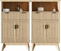 Fatmok Buffet Cabinet with Storage Seto of 2, Wood Buffet Sideboard Console by Fatmok