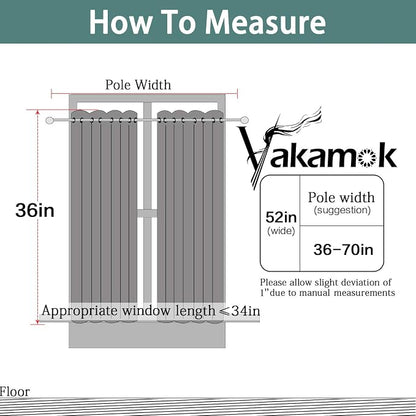 Yakamok Black Room Darkening Window Curtains 52x36 Inch - Image 7