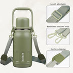 BJPKPK 27oz Insulated Thermos Water Bottle with Lid and Carry Handle BPA Free Stainless Steel Water Bottles for School,Army Green