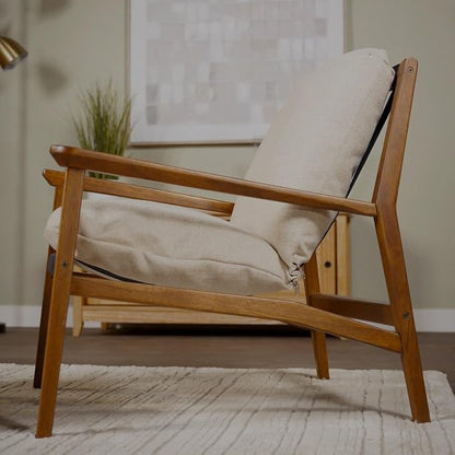 Grain Wood Furniture Solid Wood Mid Century Lounge Chair - Image 3