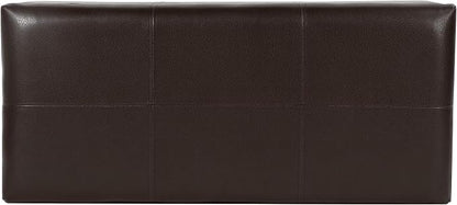 HomePop Espresso Faux Leather Storage Cocktail Bench - Image 10