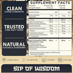Yerba Mate Brain Tea Powder for Men - Daily Nootropic Drink for Clean Energy, Focus & Mood Support | Powered by Citicoline, L-Theanine, L-Tyrosine & Lion’s Mane | Wisdom Tea - Sweet Tea - 30 Servings