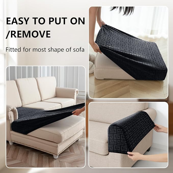 UNBBRRL 10 Pieces Stretch Sofa Cushion Covers - Image 4