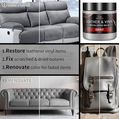 Leather Recoloring Balm with 100ml Mink Oil, Car Seats, Dye & Restorer - Image 4