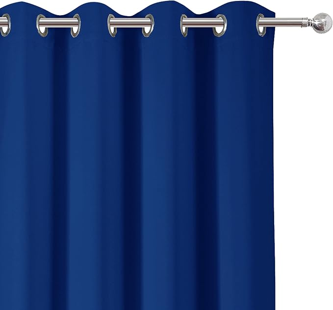 Royal Blue Blackout Curtains 66 x 63 Inch Length/Set of 2 Curtain - Image 7