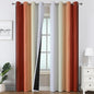 Burnt Orange and Greyish White Ombre Blackout Curtains 52Wx96L Inch Long | by ESTELARTEXTILER