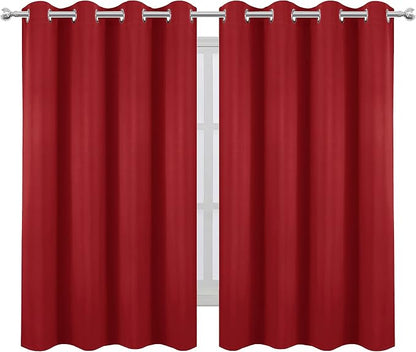 Bright Red Blackout Curtains 52 x 54 Inch Length/Set of 2 Curtain - Image 2