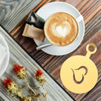 4Pcs Stainless Steel Coffee Stencils for Latte Art Easy to Clean Cappuccino Templates Milk Spray Tools for Home Decorating