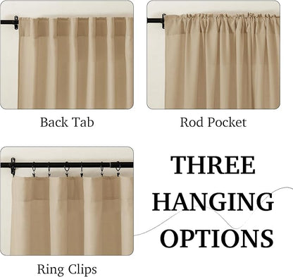 RYB HOME Linen Semi Sheer Curtains - Image 2