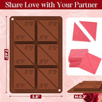 Webake Square Break-Apart Chocolate Mold, 2 Pack Silicone Conversation Chocolate Molds, Romantic Couples Chocolate Mold