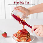 U-Taste Skinny Silicone Jar Spatula: 600ºF Heat-Resistant Food-Grade 10in Long Narrow Sourdough Stirring Stick, Seamless Flexible Peanut Butter Spreader for Scraping Icing Bread Cream, Jam (Red)