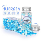 Edible Blue Sprinkles For Cake Decorating, Snowflake Sprinkles, Edible Stars, Sprinkle Mix for Cupcake Toppers, Ice Cream Toppings, Celebrations Wedding Baby Shower Birthday Party.(120g/4.2oz)