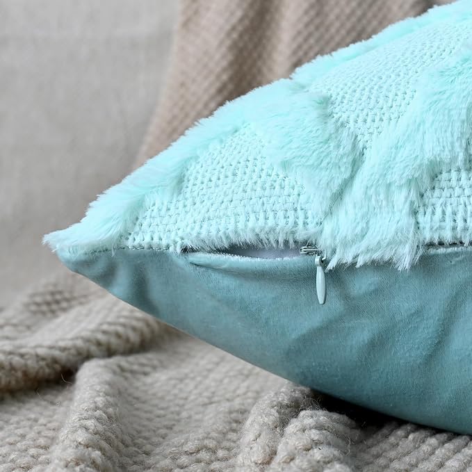 Set of 2 Soft Moroccan Throw Pillow Covers 18x18 Inch Plush Boho Decorative - Image 2