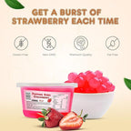 Fanale Strawberry Popping Boba Pearls, Vegan, Non GMO, Gluten Free, Fat Free, Perfect for Bubble Tea, Smoothies, Ice Cream, Desserts, and Beverages.