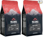 Volcanica Coffee, Dark Roast Coffee, Ground, Fresh Roasted, 16-ounce (Pack of 2)