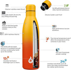 BJPKPK 25oz Insulated Stainless Steel Water Bottles Reusable Metal Travel Sports Water Bottle Keep Cold and Hot,Sunset Orange