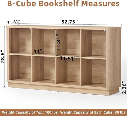 Joaxswe 8 Cube Storage Book Shelf, Floor Standing Wooden Cubby Bookcase - Image 3