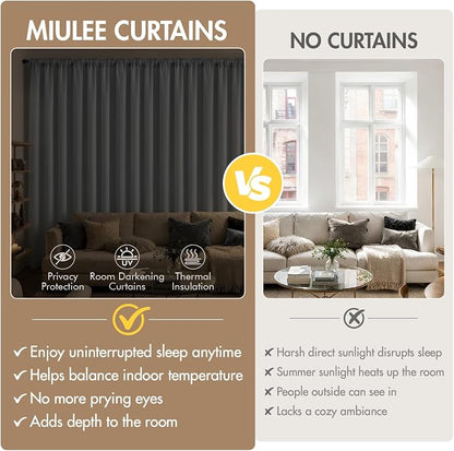 MIULEE Light Grey Blackout Curtains 4 Panels Set 72 Inch Length Bedroom | - Image 8